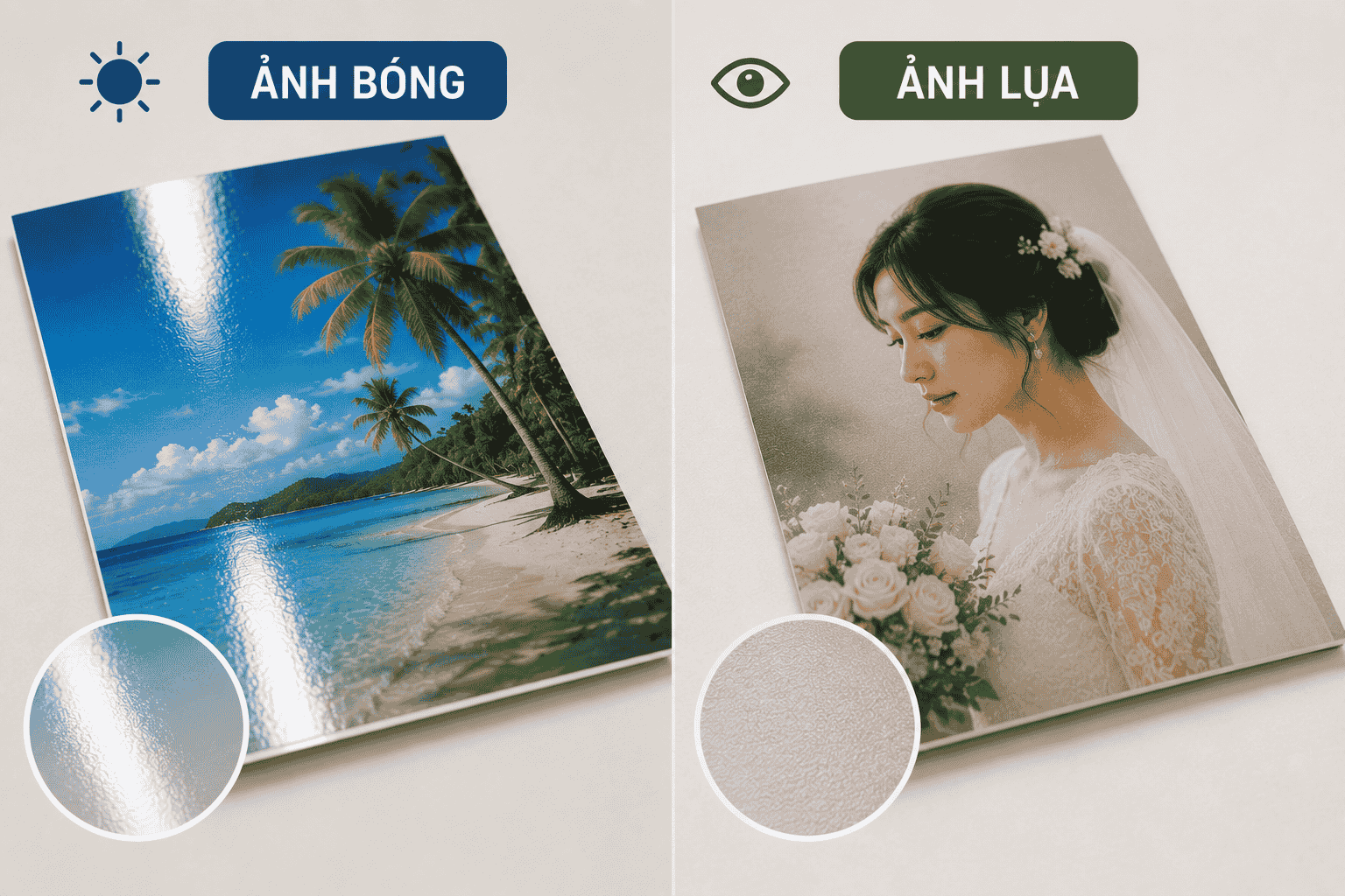 Ảnh bóng và ảnh lụa khác nhau như thế nào?