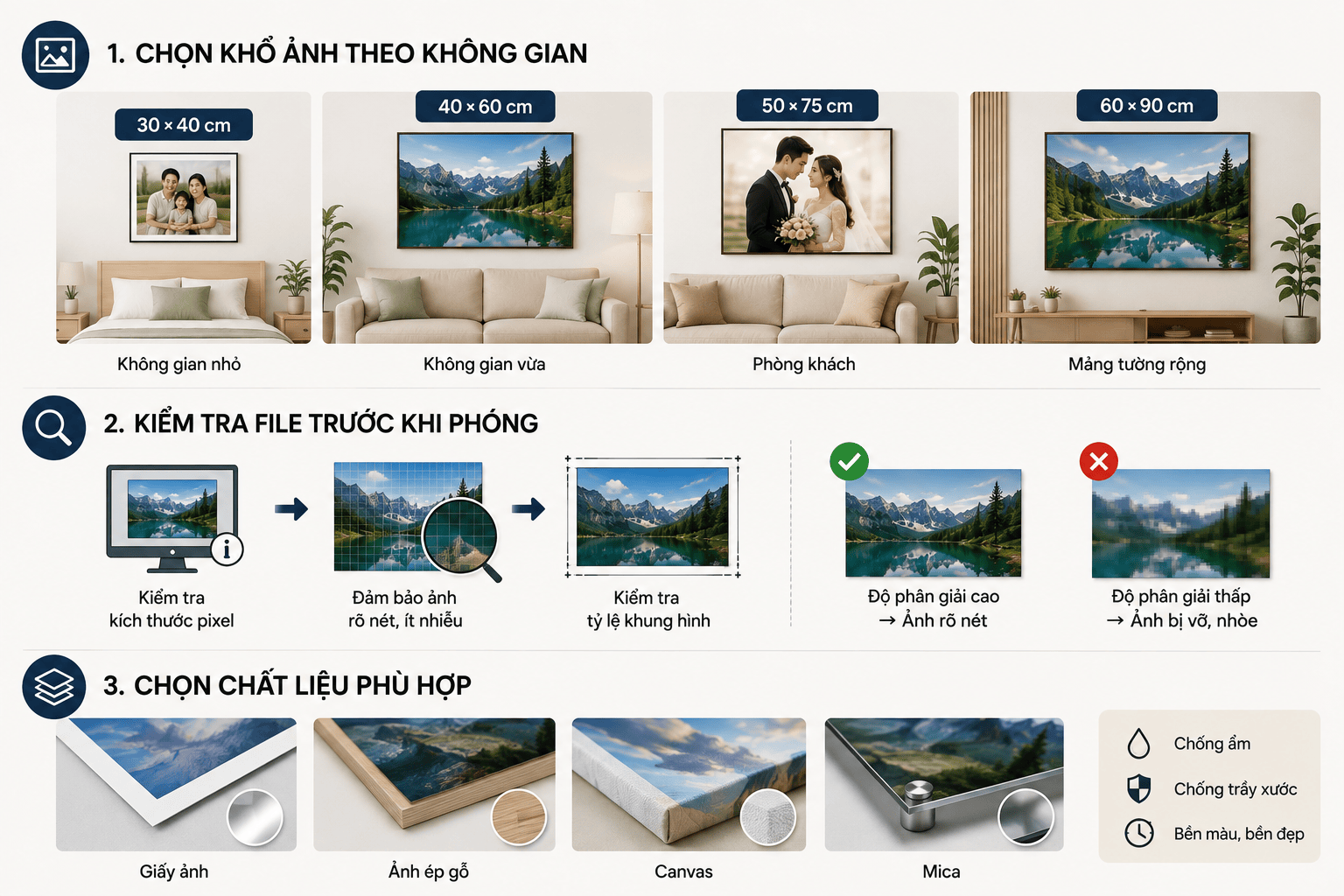 Cách chọn kích thước ảnh phóng lớn