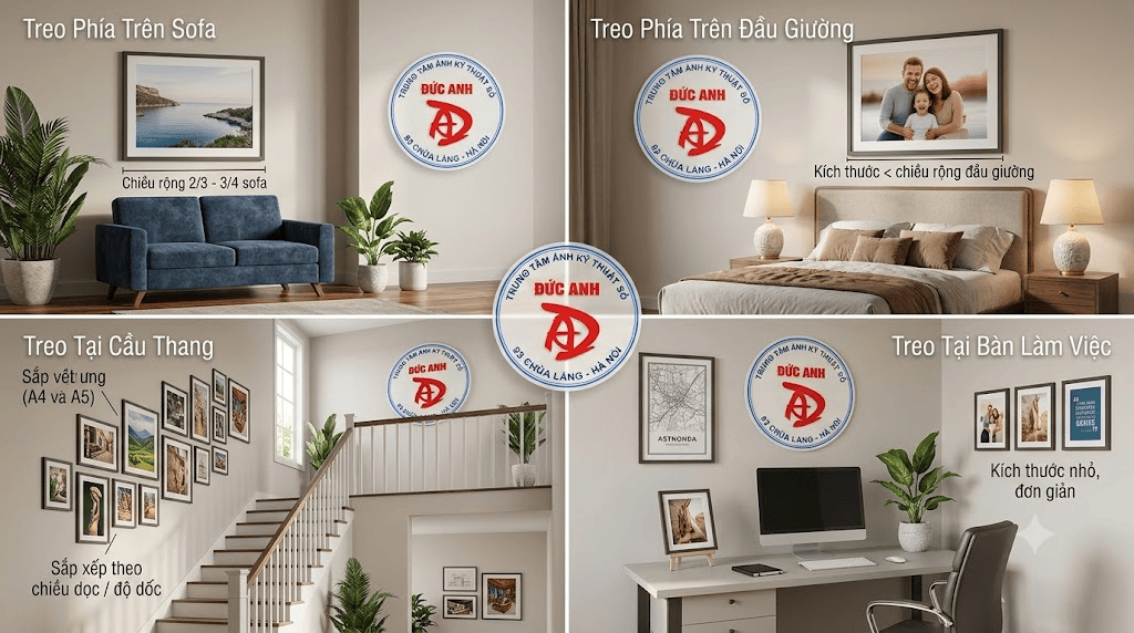 Cách chọn kích thước ảnh theo vị trí treo