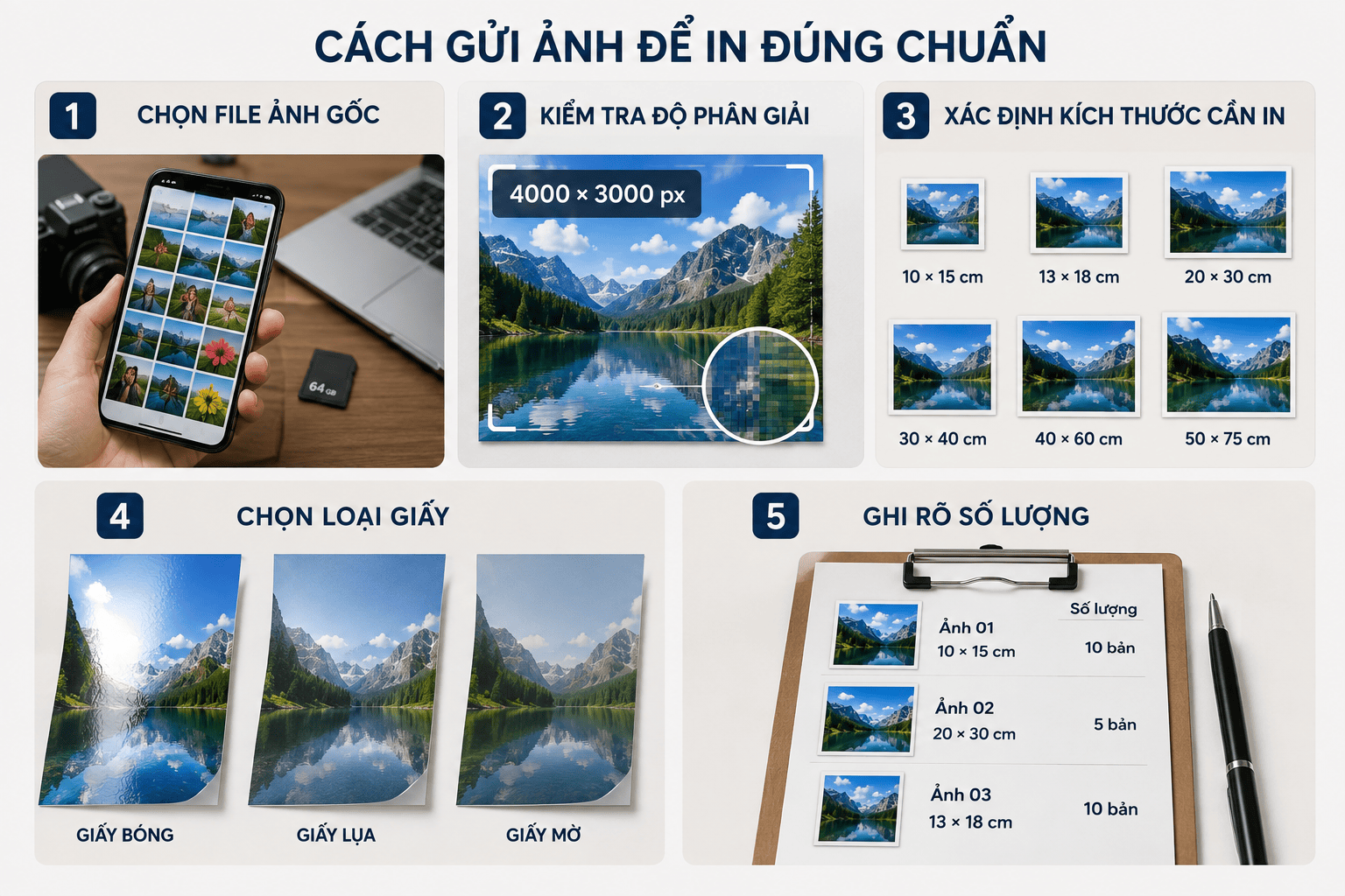 Cách gửi ảnh để in đúng chuẩn