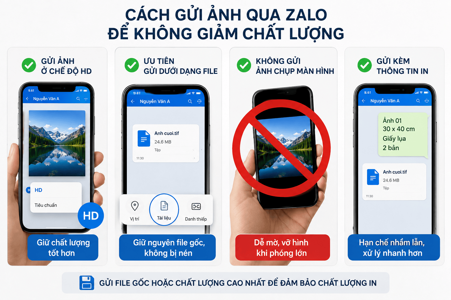 Cách gửi ảnh qua Zalo để không giảm chất lượng