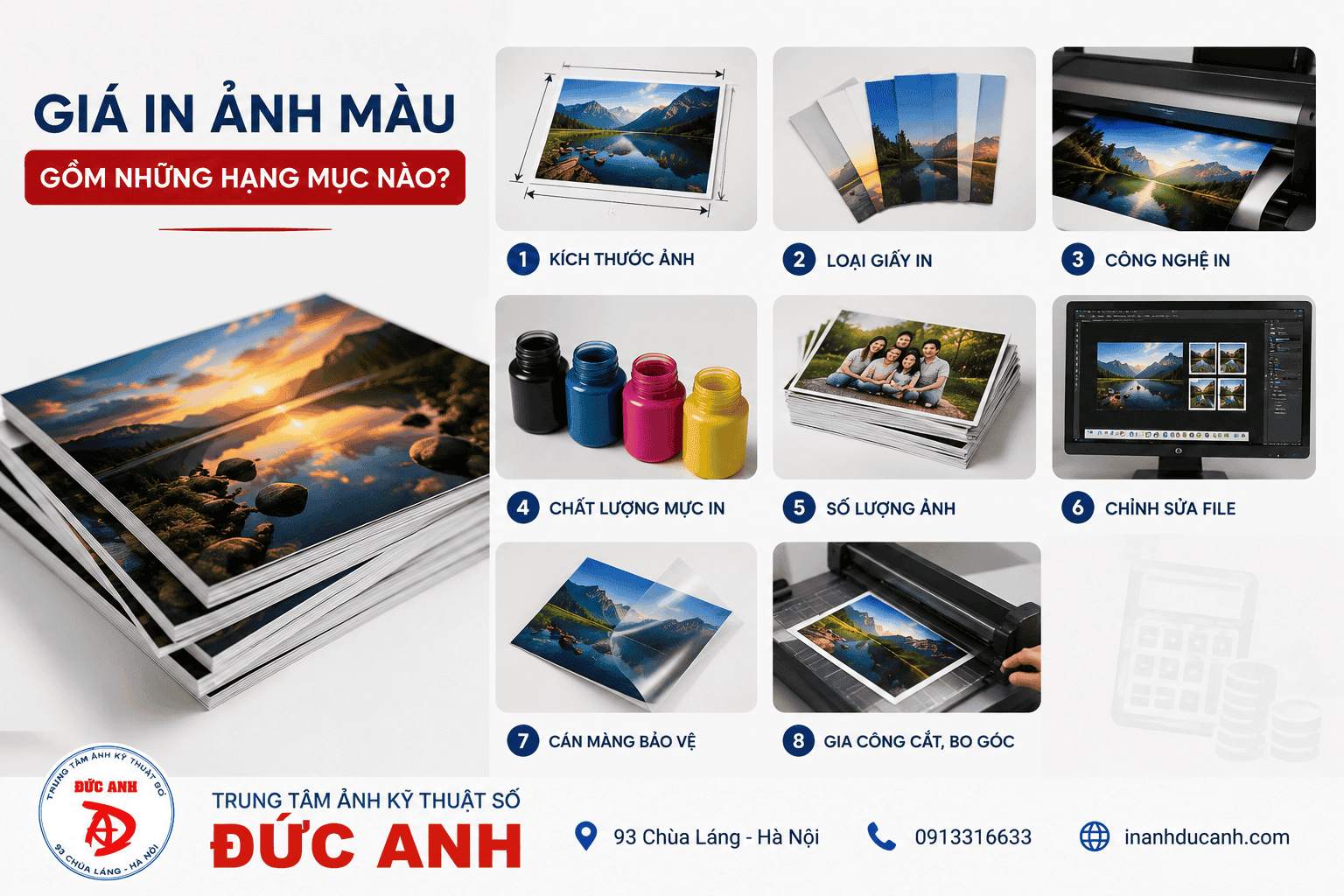 giá in ảnh màu gồm những hạng mục nào
