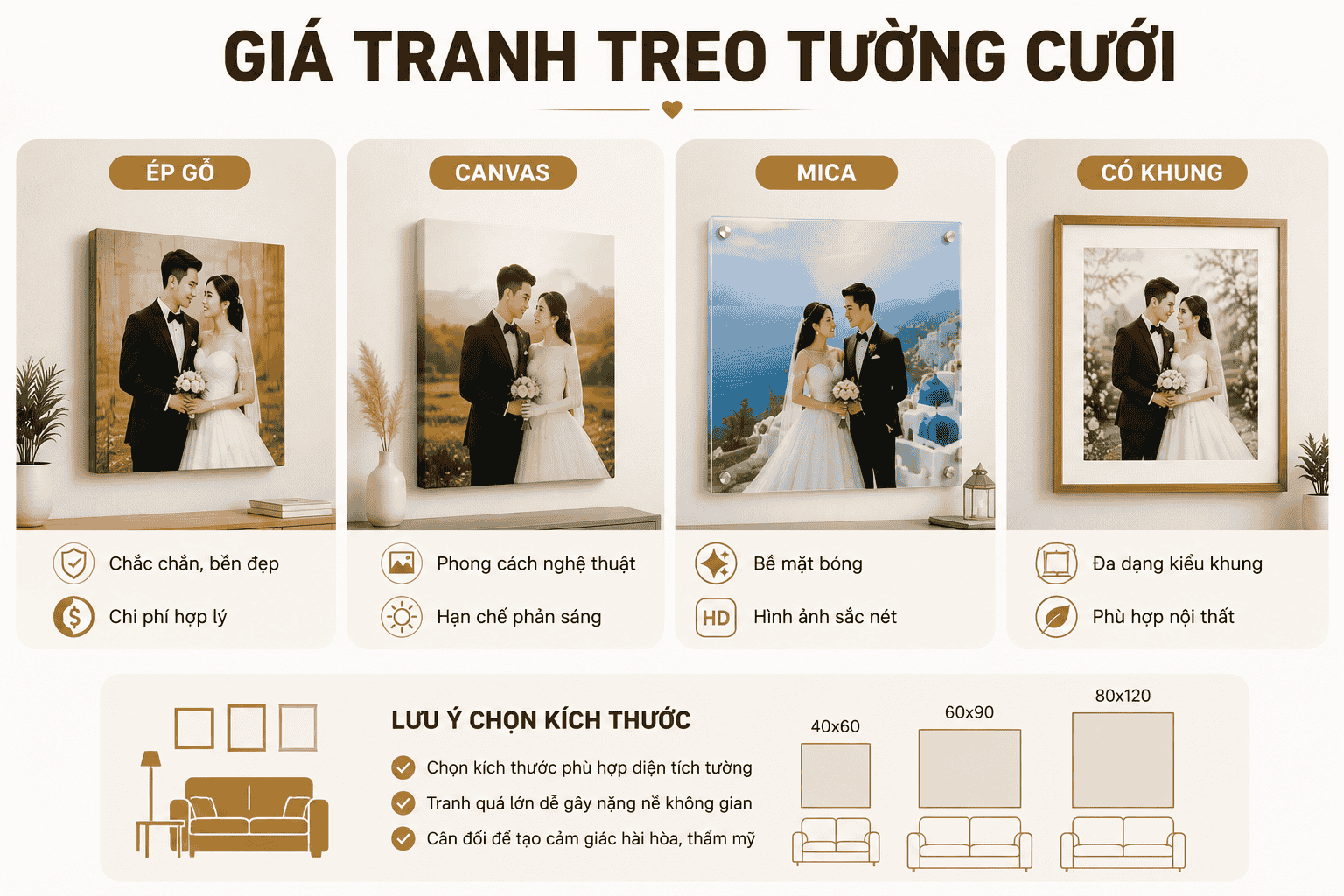Giá tranh treo tường cưới