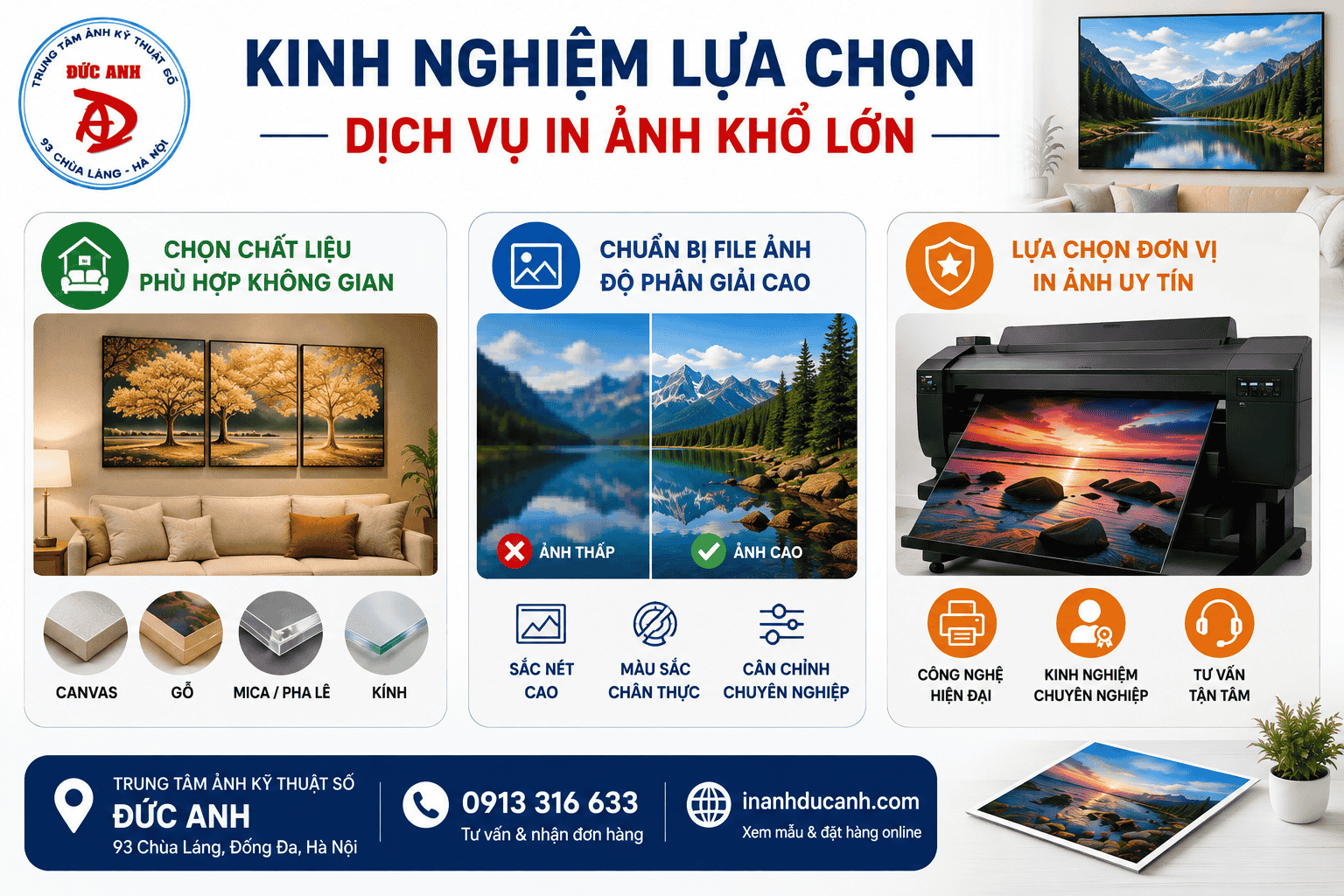 Kinh nghiệm lựa chọn dịch vụ in ảnh khổ lớn