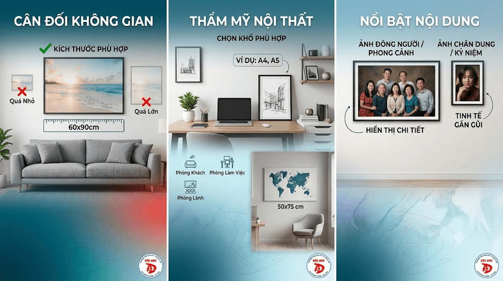 Vì sao cần chọn đúng kích thước ảnh treo tường?