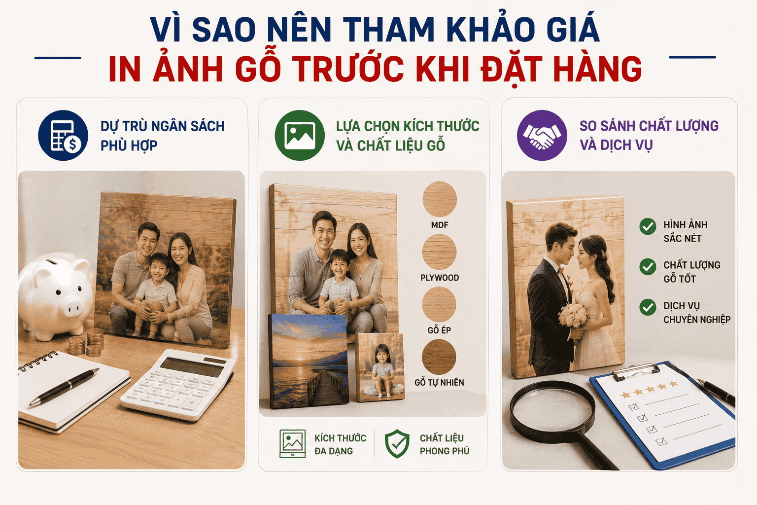 vì sao nên tham khảo giá ảnh gỗ trước khi đặt hàng