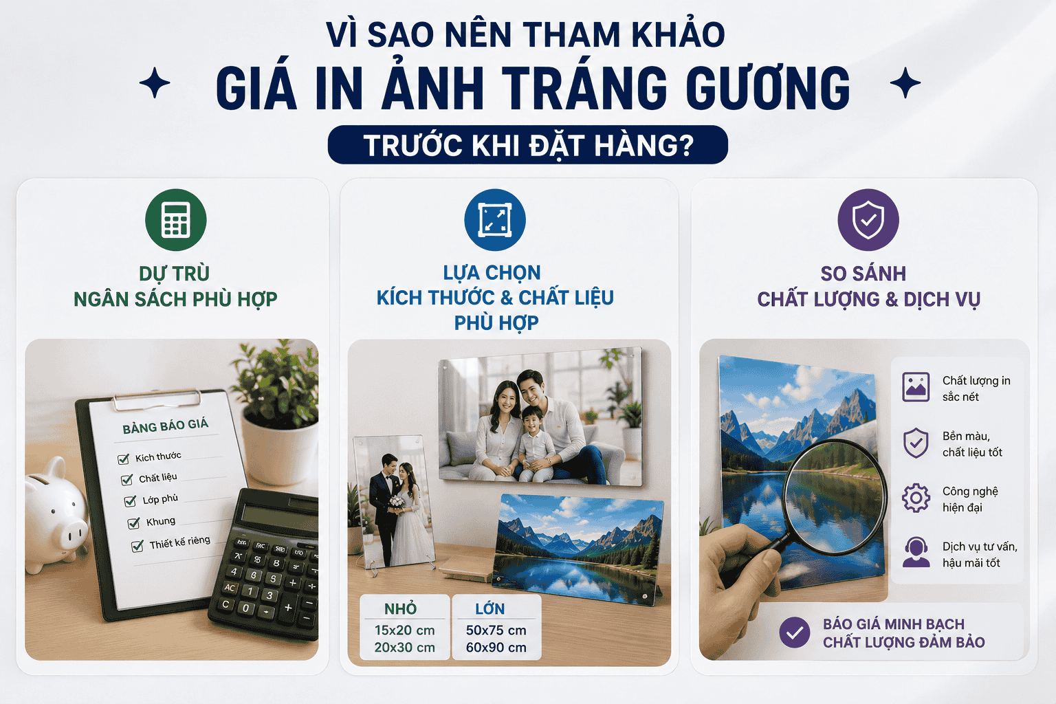 Vì sao nên tham khảo giá in ảnh tráng gương trước khi đặt hàng?